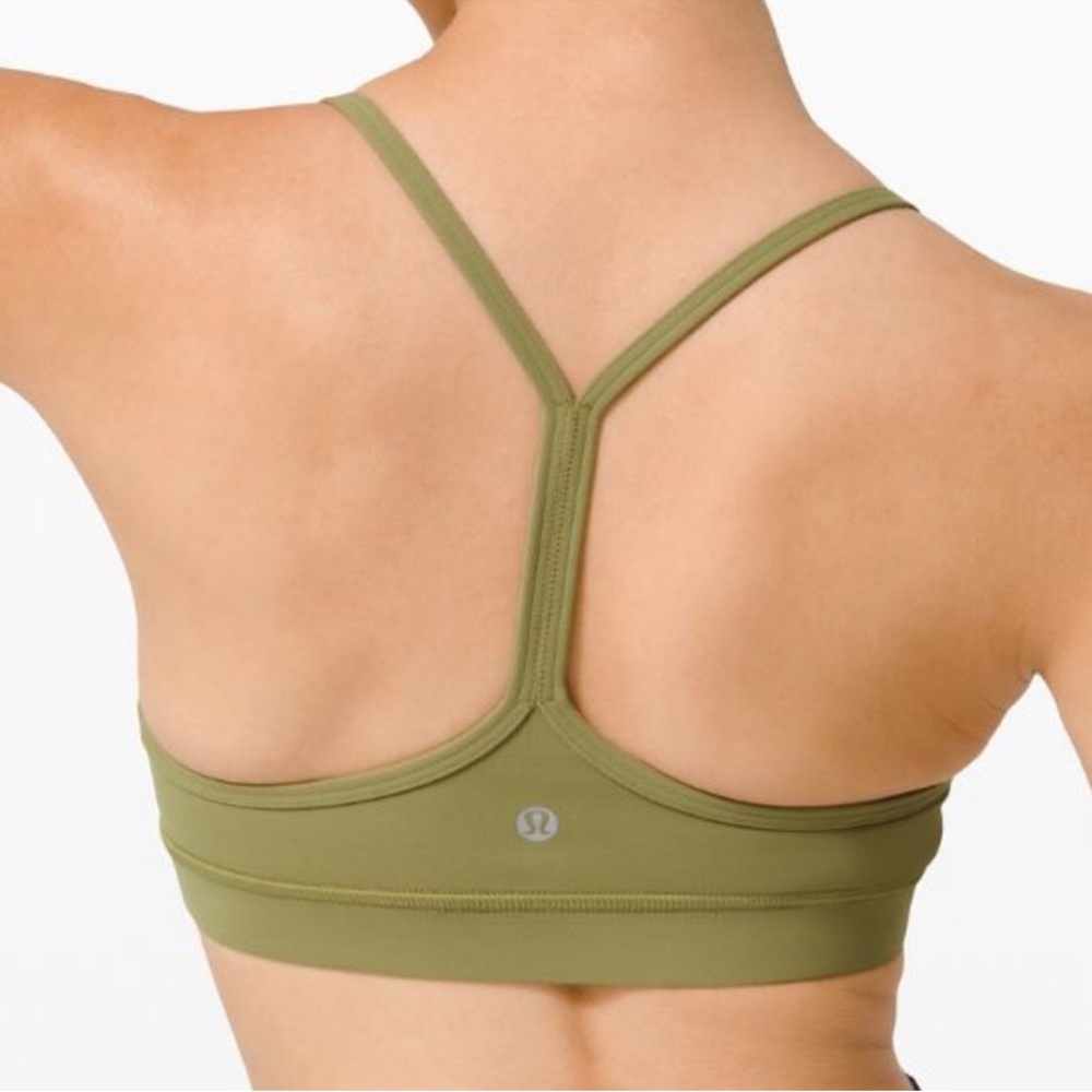 Lululemon Flow Y Bra Nulu *Light Support, B/C Cup Bronze Green size 6 NWOT